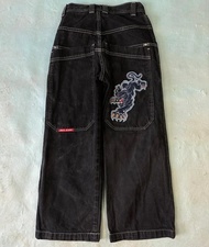 Streetwear JNCO Jeans Y2k Hip Hop Cartoon Graphic Embroidered Vintage Baggy Black Pants Men Women Hi