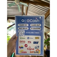 Gcash Cash-in Cash-out Rates Signages