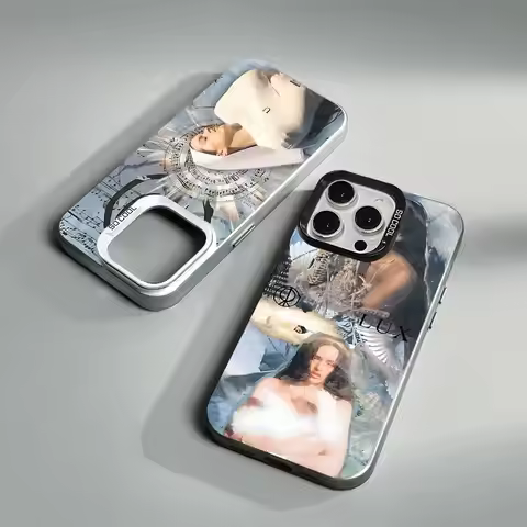 Spanish Singer R-ROSALIA LUX For Iphone 15 14 13 Plus 17 16 12 11 Pro Max Matte Colored Silver Luxur