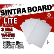 3MM (White LITE) - SINTRA BOARD - A5/A4/A3/A2 Mounting Board A3 A2