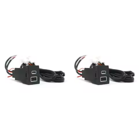 M49K-2X 12V/24V Car Phone Socket Double QC3.0 Type-C PD USB Charging Port Power Adapter For VW Polo 