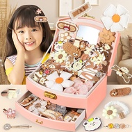 New Year Gift Girl's Birthday Toy Girl 3 Year Old Small 10 Girl 8 Jewelry Gift Box 9 Pieces Hair Acc