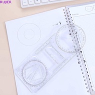 RUJIER Drawing Ruler, Multifunctional Ruler Straight Geometry Ruler, Architecture Measurement Plasti