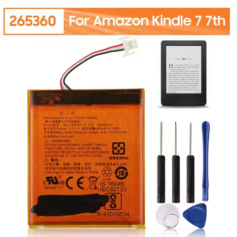 Rechargable Battery MC-265360-03 For Amazon kindle paperwhite Kindle 7 8 Battery 890mAh +Tools