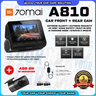 [New Launch] 70mai A810 Dash Cam 4K Dual Vision Car Recorder with UHD ADAS GPS Resolution HDR Rear Recording Dashcam