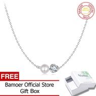 สร้อยคอกุหลาบเพชรโมอิสชุบทองคำขาวสำหรับผู้หญิงสร้อยคอดอกไม้เล็กๆ925เงินสเตอร์ลิง MSN040ของขวัญคริสต์