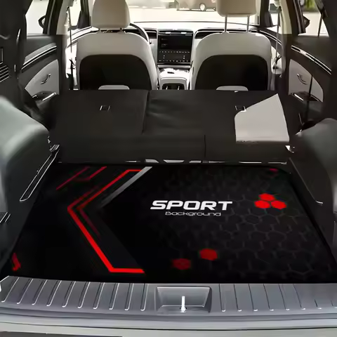 1PC Black and Red Printed Universal Size Car Trunk Mat for Bmw E90 E46 F30 F10 Chevrolet Cruze Citro
