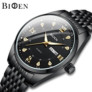 BIDEN Jam Tangan Pria Original Kalender Luminous Luxury Tali Stainless Steel Jam Tangan Cowok