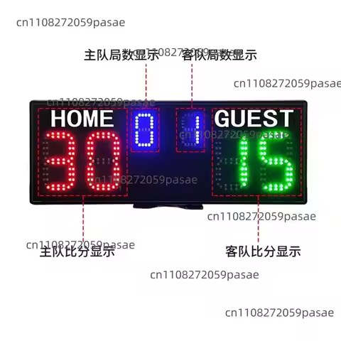 Electronic Scoreboard Basketball and Tennis Match Countdown Timer LED Display | Referee Scoreboard R