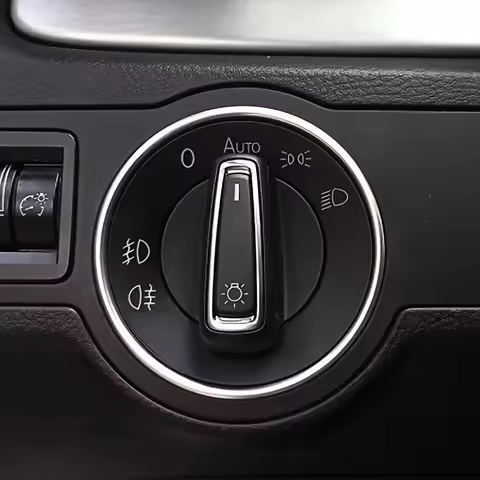 Car Headlight Switch Decorative Frame Trim Ring Sticker Fit for Volkswagen VW Golf Jett MK5 MK6 Pass