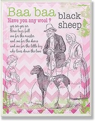 The Kids Room by Stupell Baa Baa Black Sheep Nursery Rhyme on Pink Chevron Background Rectangle Wall