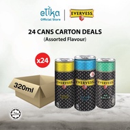 Evervess Club Soda/Ginger Ale/Tonic Water 320ml x  4 cans cluster x 6 packs (Carton)