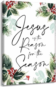 Jesus is The Reason for The Season Bible Verses Wall Art Scripture Poster Pictures Home Artwork Prin