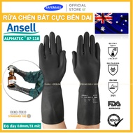 Ansell 87-118 Super Durable Dishwashing Gloves, Ansell Anphatec Chemical Oil Resistant Gloves - Genu