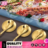 Ready Stock Dinner Plate 304 Stainless Steel Japanese Style Disc Hotel Buffet Fruit Plate Bone Plate Barbecue Plate Golden Thickened Tray