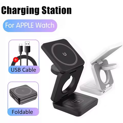 3 in 1 Wireless Charger Stand Magnetic Foldable Wireless Charging Station for iPhone 16 15 14 13 Pro