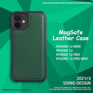 SOING Luxury Leather iPhone Case for iPhone 12/12 Mini/12 Pro/12 Pro Max, Magnetic iPhone Case Cover