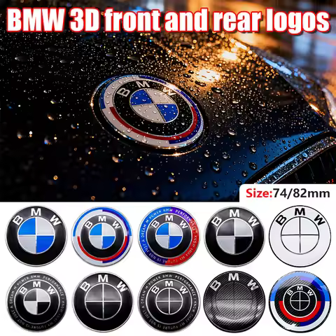 ABS 82mm 74mm Badge for BMW E46 E90 F30 F10 G20 3 5 series X5 X6 2-Pin Base Replacement 50th Anniver