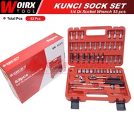 WOIRX TOOL Socket Wrench Set 1/ 4" inch 53pcs Shock Socket Wrench
