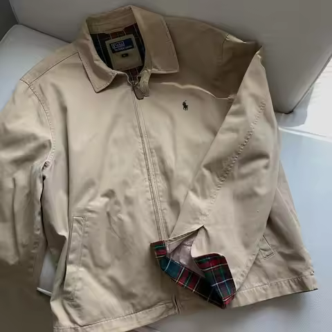 2025 New Hot Ralph Lauren Women Collar Short Loose Solid Color Jacket Men's Business Casual Thin Coa