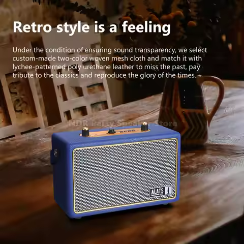 Hot Sales 40W Portable Bluetooth Wireless Speaker Retro Wooden Leather Stereo Speakers Home Theater 