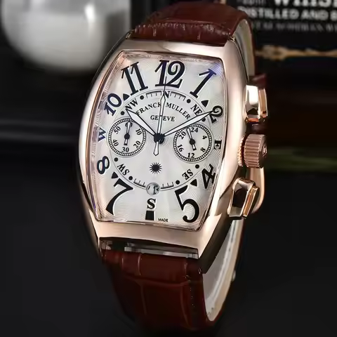 Hot FRANCK MULLER Brand Geneva Watches For Mens Multifunction Chronograph WristWatch Fashion Busines