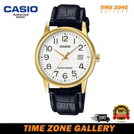 Casio General MTP-V002GL Series Black Leather Band Men Watch MTP-V002GL-7B2 / MTP-V002GL-7 / MTP-V00