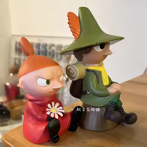 Moomin Cute Moomin Piggy Bank Figurine Resin Statue Home Decoration Desktop Ornament Collectible Scu