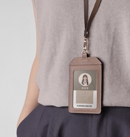 【免費刻英名】真皮證件套 牛皮識別證套 掛頸卡夾 悠遊卡保護套