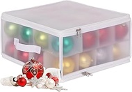 Relaxdays Christmas Bauble Storage Box, 32 Baubles, H x W x D: 18 x 36 x 36 cm, Plastic, Cardboard, 
