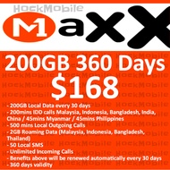 [B16] M1 Maxx $168 200GB IDD 360Days / Renewal Plan / Mobile Top Up