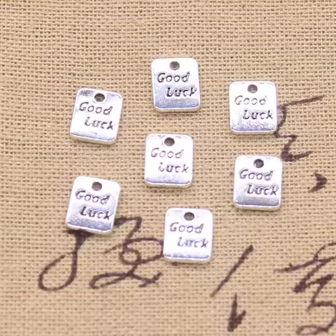 50pcs Charms Good Luck 9x7mm Tibetan Silver Color Pendants Antique Jewelry Making DIY Handmade Craft