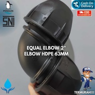 Hdpe Equal Elbow Fittings 2 Inch L Connection HDPE Pipe 63MM