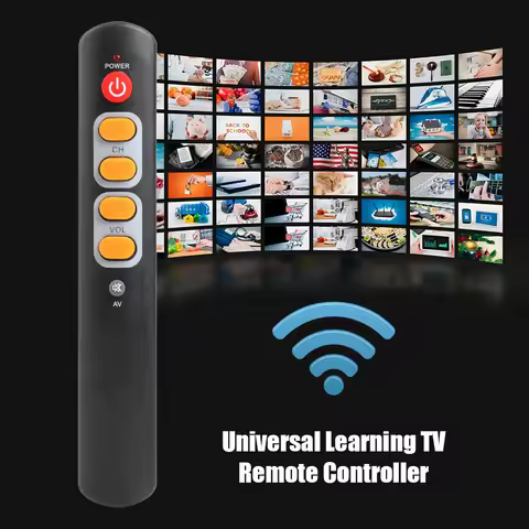 Universal Learning Remote Control with 6 Big Buttons Smart Controller for TV STB DVD DVB VCR HIFI Am