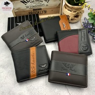 BS Leather Wallet Man Short Wallet Men 100% Cowhide Leather Wallet Purse Dompet Kulit Lelaki Beg Duit Lelaki