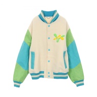 【二手】LOUIS VUITTONRainbow Playground 棒球夾克 RM231 YC8 HOL63E 白色/藍色羊毛皮夾克