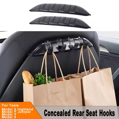 Car Back Seat Folding Hidden Hooks Auto Interior Accessories For Tesla Model YL Model 3 Highland Mod