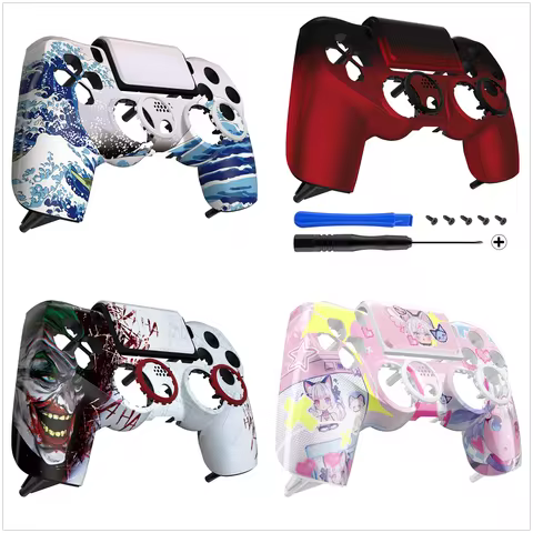 eXtremeRate Ghost Replacement Faceplate Touchpad Cover Redesigned Shell Compatible with PS4 Slim Pro