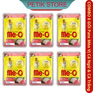 COMBO 6 Bags of Pate Me O Tuna Flavor & White Fish 80g (6x80g) - Me-O Wet Nutritional Mixed Food for
