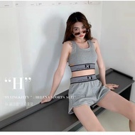 Women's gym set with built-in padding, set Shorts knitted bra Guangzhou Bin Sports BN031