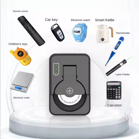 Rechargeable ML2032 ML2020 ML2016 ML1220 Coin Cell Battery Charger Type-C LED Smart Charger For Car 