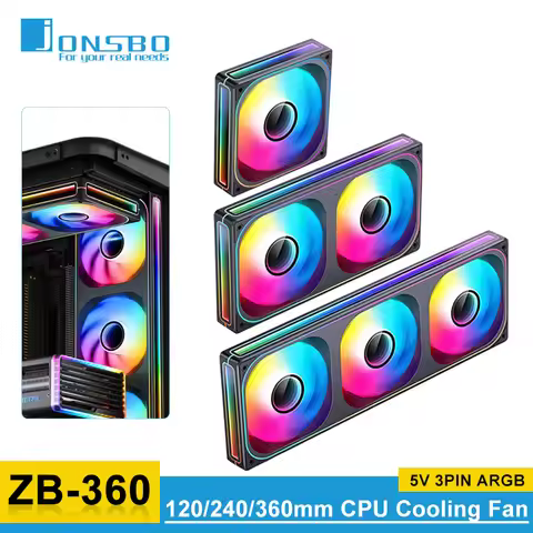 Jonsbo ZB-120/240/360 Computer Case Fan 5V ARGB 120mm Water-Cooled CPU Cooling Fan PWM ZB-360BR Forw