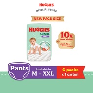 [Bundle of 6] HUGGIES AirSoft Pants M38/L30/XL26/XXL20 (Jumbo Pack) - Breathable and Soft Premium Di