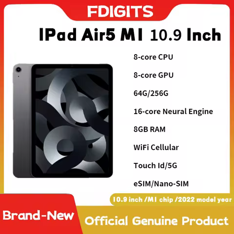 2022 IPad Air5 M1 10.9Inch 64G/256G WiFi Cellular Touch ID,eSIM, Original 8-core CPU 8-core GPU 16-c