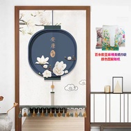 Chinese Style Door Curtain Partition Curtain Toilet Living Room Blocking Perforation-Free Bedroom Velcro Hanging Curtain Bathroom Household Door Curtain