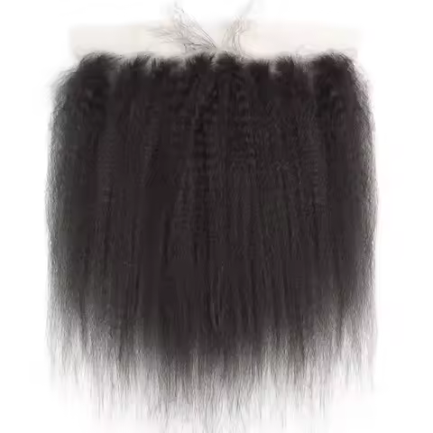 13x4 Kinky Straight Human Hair Lace Closure Frontal Brazilian Virgin Hair Pre-Plucked 4x4 Transparen