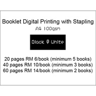 Online Printing Service [ Black & White A4-100gsm digital printing] with Stapling