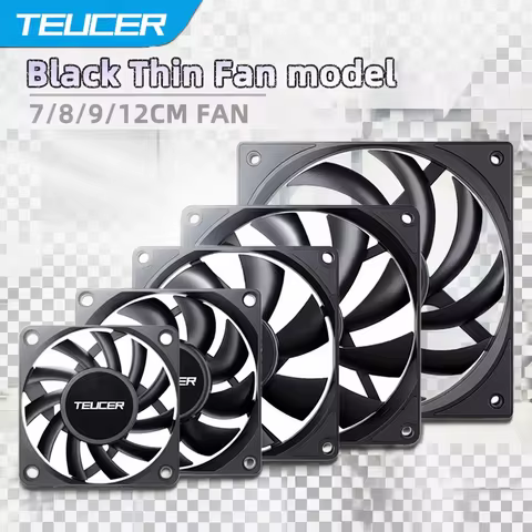 TEUCER Ultra-thin Cooling Fan 60x60x10mm 12V Large air volume Computer Case Fan 6/7/8/9/12CM Fan PC 