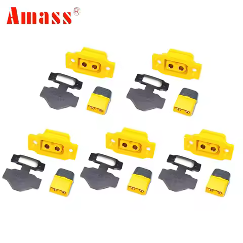 5PCS Amass XT60BE-F & XT60H Model Airplane Battery Gold-Plated 30A High Current Safe Male Female Plu