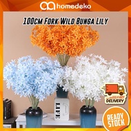 100cm 2 Fork Wild Lily Bunga Hiasan Artificial Flower Bunga Gubahan